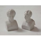 A Parian bust of Mendelshon, h.11cm; and one other of Goethe (2)