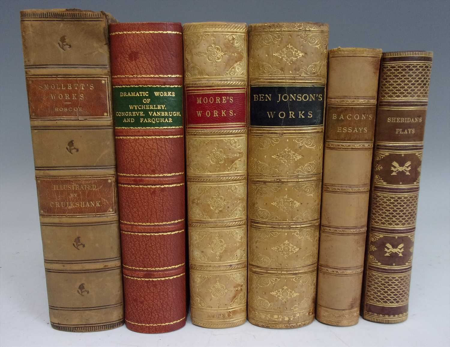 Collection of volumes of selected or complete works of various authors, in 19th and 20th century