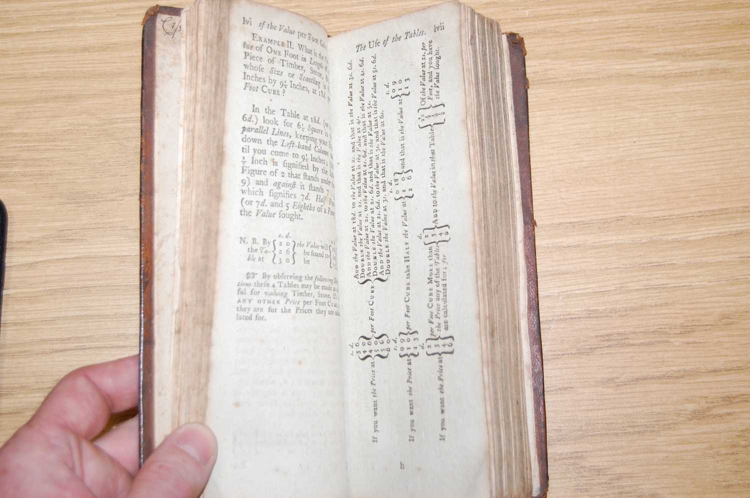 An early 19th century full leather bound volume 'Mr Hoppus's Measurer, Greatly Enlarged and - Bild 4 aus 6