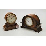 T.W. Long & Co of Cardiff - an oak cased mantel clock, circa 1930, h.15cm; together with a late