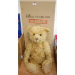 A large modern Steiff 1904 teddy-bear, in blond mohair, boxed, h.43cm