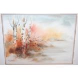 M.G. Muller - Autumnal landscape, watercolour, 55 x 73cm; and one other smaller example by the