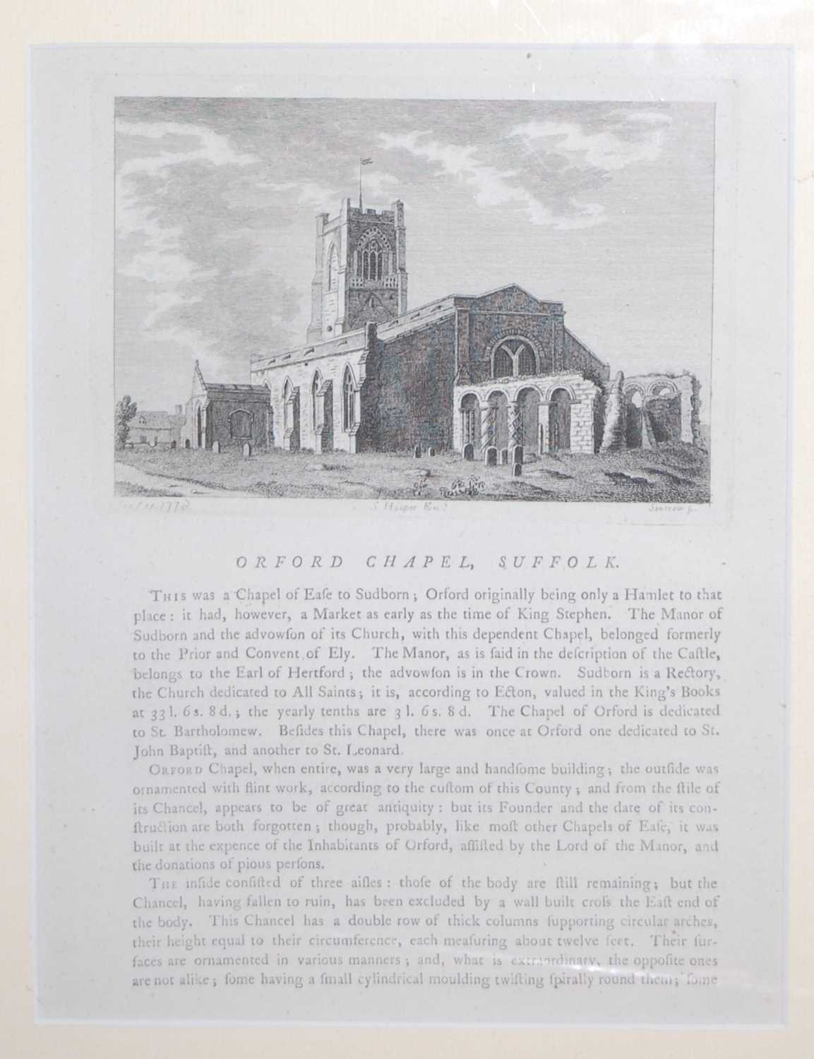 After Sparrow - Orford Chapel, Suffolk, etched bookplate, framed and glazed, plate size 11 x 16cm;