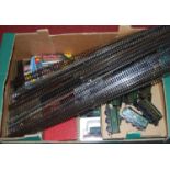 One box containing a quantity of mixed 00 scale locomotives, accessories and track, to include