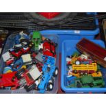 Three boxes containing a quantity of farming related diecast models, Thomas the Tank Engine and