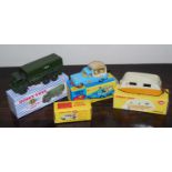 Four various reproduction boxed re-painted and playworn Dinky and Corgi toy diecasts, to include a