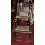 A collection of seven various late 19th and early 20th century chairs, to include; an American oak