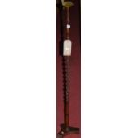 A late 19th century stained wood bobbin turned wig stand, h.117cm