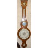 A 19th century mahogany four dial wheel barometer, h.92cm