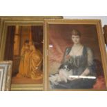 A Victorian framed portrait print, 74 x 52cm; together with a later Victorian oleograph (a/f) (2)
