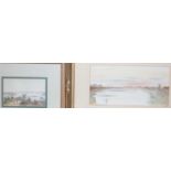 After George French Angas - View of Sydney, reproduction print; and H.W. Bell - Norfolk landscape,