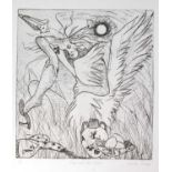 Linda Sutton (b.1947) - Leda and the Swan, etching, 4/100; Orpheus and Eurydice, etching, 4/20;