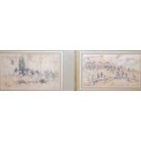 Luigi Alphonso Innes Mio (1886-1967) - Pair; Russian-Japanese War, pencil and watercolour, one