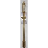 A contemporary brass gimbaled ships stick barometer, having a signed silvered scale, with integral