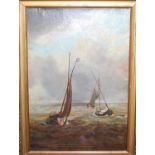 M. Dogger(?) - Sailing boats of the coastline, oil on canvas, signed lower left, 35 x 24cm