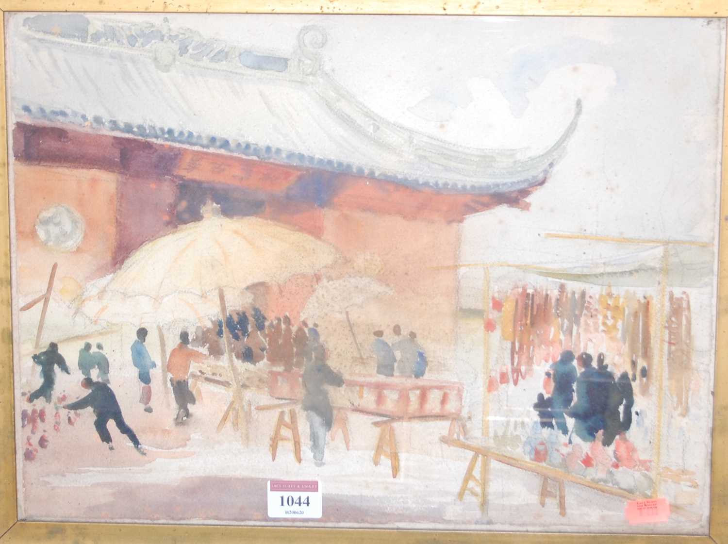 Mid-20th century school - Oriental scene, watercolour