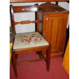 A circa 1900 walnut pot cupboard; together with a 19th century mahogany single dining chair (2)