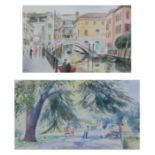 Caroline Leeds (1931-2005) - Rio de San Lorenzo, Venice, watercolour, signed lower left, 16.5 x