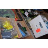 Seven boxes of various 00 gauge modelmaking accessories and part kit built locomotives etc, to