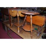 A 19th century mahogany Pembroke table, having single end drawer; together with a late Victorian