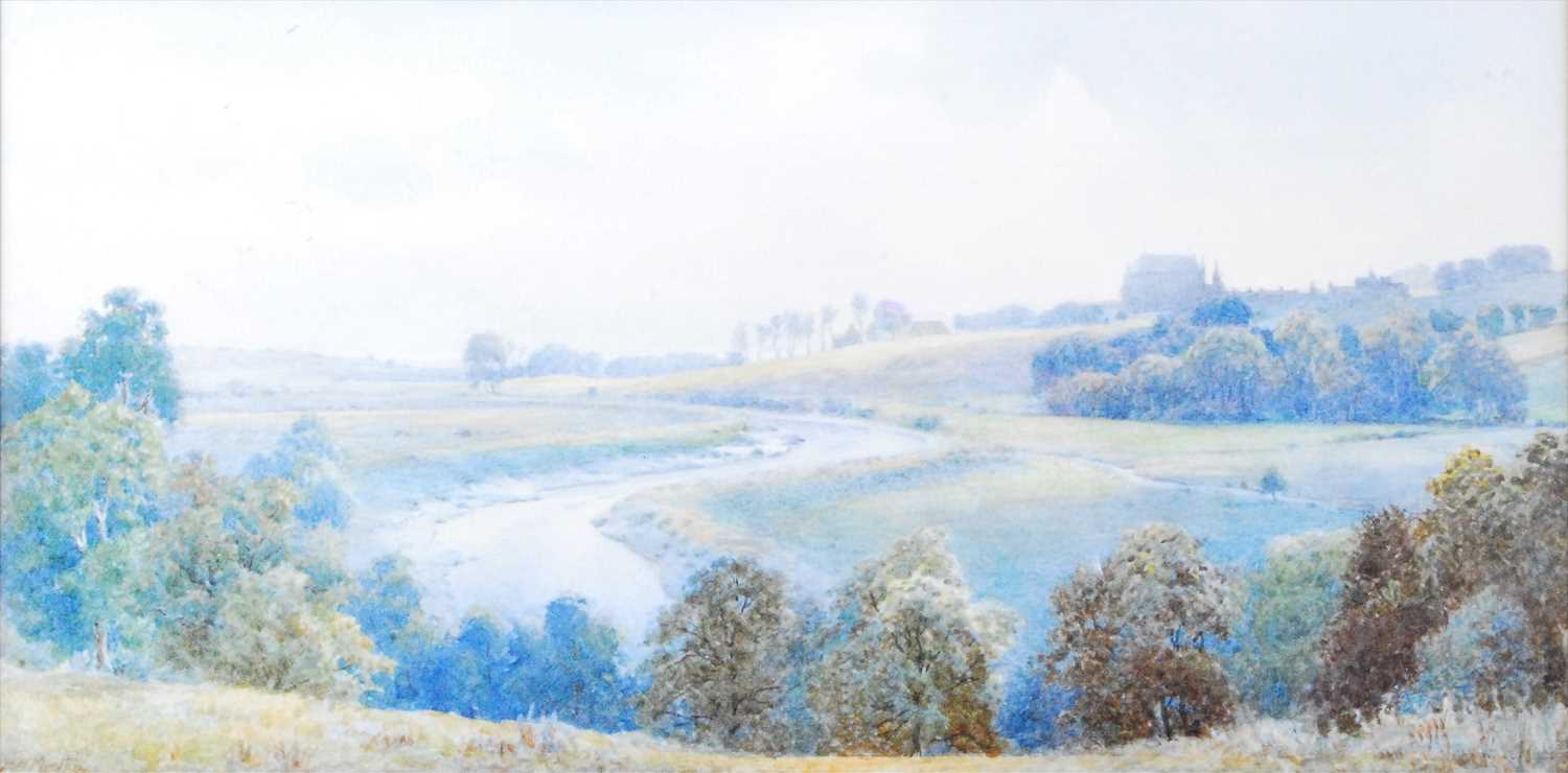 E.H. Morten - Lancing College and The Adur, watercolour, signed lower left, 26 x 52.5cm; and two - Bild 4 aus 4