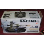 A Henglong Plastic Toys Ltd 1:16 scale radio control model of a US.M41AB battle tank, in original