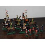 A collection of white metal hand-painted flat style military figures, to include Napoleonic examples