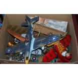 One box containing a quantity of mixed hanging display model aircraft, to include Corgi Aviation