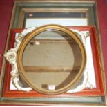 Assorted modern pictures, gilt framed oval wall mirror, easel dressing table mirror etc