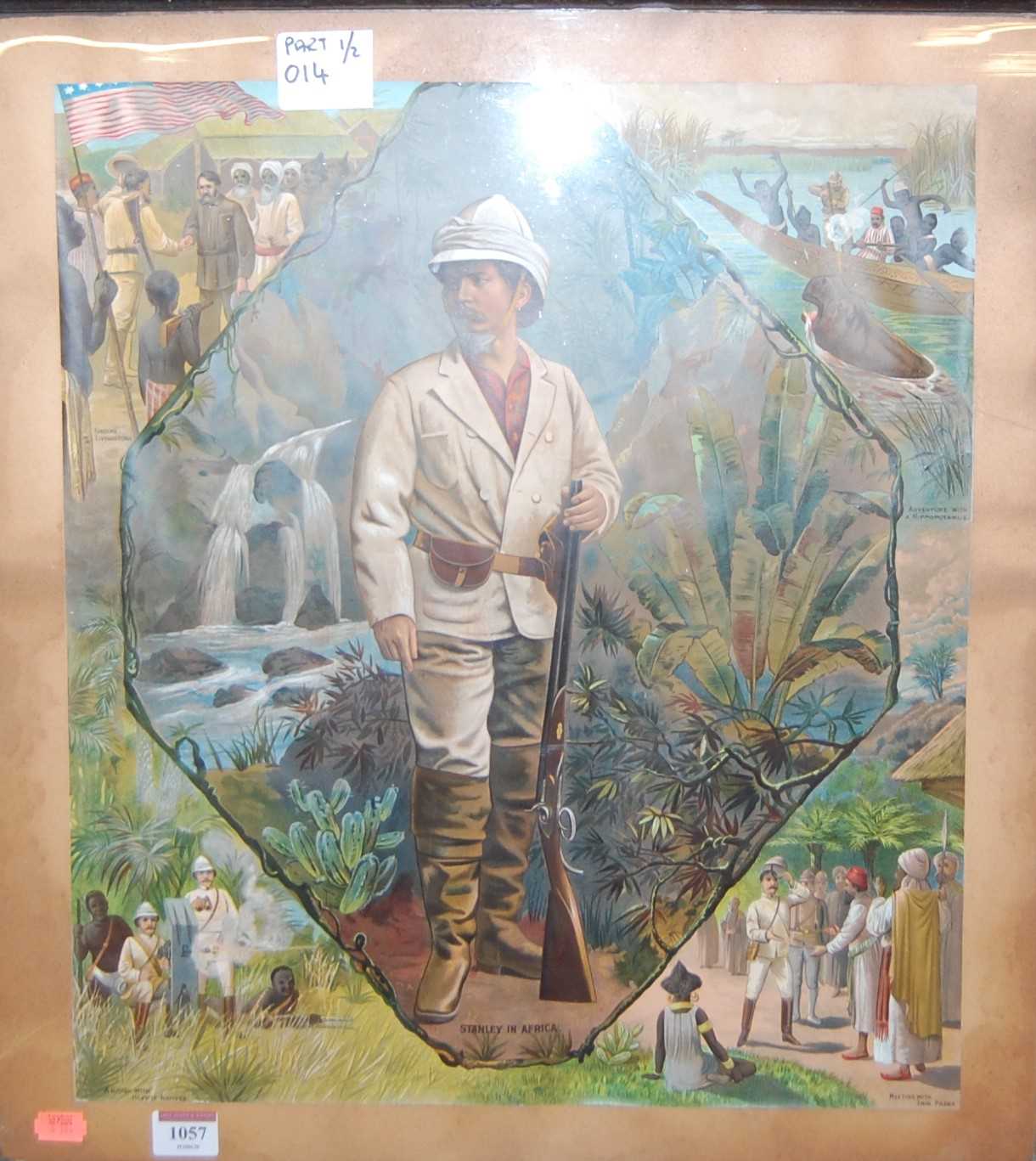 A late Victorian print of Dr Livingstone in Africa; together with a single volume 'The Life and