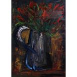 Nic McElhatton - Still Life Flowers in a Jug, palette knife oil, 77 x 54.5cm