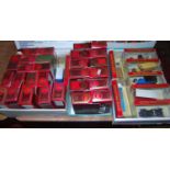 Three boxes containing a quantity of boxed Matchbox Models of Yesteryear diecast, to include an
