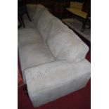 A large contemporary grey fabric upholstered corner sofa, 210 x 300cmCondition report: Some light