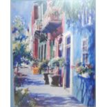 Victoria Platt - Continental street scene in Summer, watercolour, 58 x 44cmCondition report: