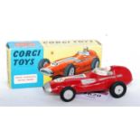 A Corgi Toys No. 150S Vanwall F1 Grand Prix race car, comprising of red body with racing No. 25,