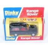 A Dinky Toys No.192 Range Rover, comprising of black body with rare red interior and cast hubs,