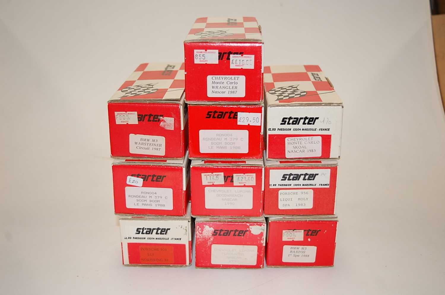 Ten various boxed Starter 1/43 scale resin car kits, to include a 1984 Porsche 956 Norisring, a 1985 - Image 2 of 2