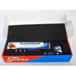 A Tekno 1/50 scale boxed model of a Scania R500 Hannon Transport tractor unit and refrigerated