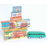 A collection of various boxed and loose diecast and plastic public transport vehicles, to include