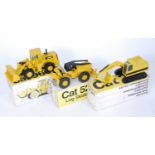 An NZG 1:50 scale boxed Caterpillar Construction diecast group, comprising an NZG No.220 Caterpillar