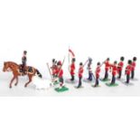 A collection of various white metal RP Models military figurines to include Scots Guards Riflemen,
