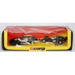 A Corgi Toys gift set No. 32 Lotus JPS F1 racing gift set comprising of racing No. 7 Team Car