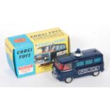 A Corgi Toys No.464 Commer Police van with flashing light, comprising of dark blue body with