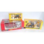 A Britains 1/32 scale boxed farming and construction diecast group, three examples to include a