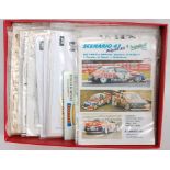 One box containing a large quantity of mixed manufactured Classic Car and Sports Car transfers and
