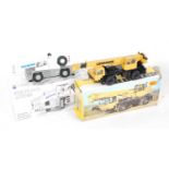 A Conrad Liebherr and Demag boxed 1:50 scale mobile crane group, comprising a Conrad No.2089 Demag