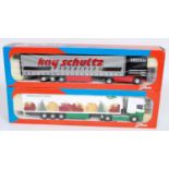 A Tekno 1/50 scale road transport diecast group to include a Kay Schultz DAF 95XF tractor unit