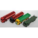 Four various slightly play worn Dinky Toys commercial vehicles to include a Leyland Octopus Esso