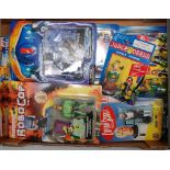 A collection of 1990s carded action figures and accessories to include Toy Island Robocop The Series