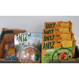 A collection of modern release carded action figures and accessories to include Antz, and Smurfs,